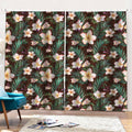 Tropical Frangipani Flower Print Pencil Pleat Curtains