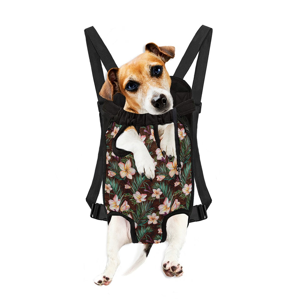 Tropical Frangipani Flower Print Pet Carrier Backpack