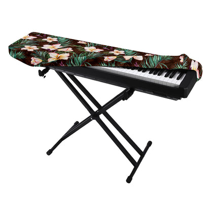 Tropical Frangipani Flower Print Piano Keyboard Cover