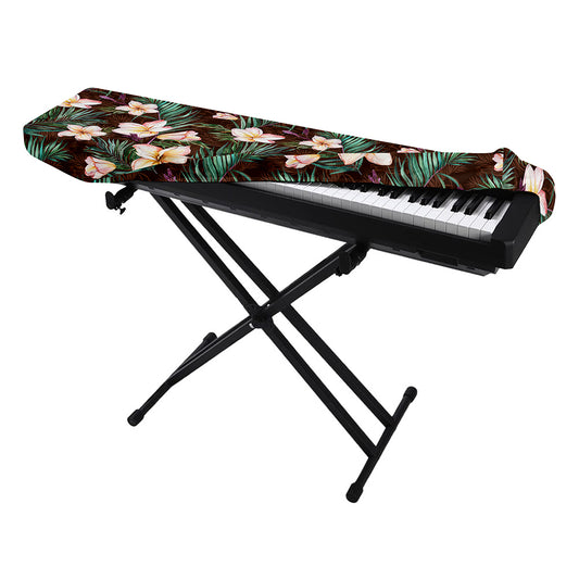Tropical Frangipani Flower Print Piano Keyboard Cover