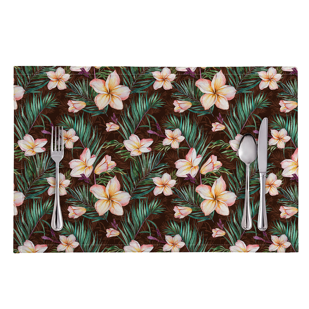 Tropical Frangipani Flower Print Placemat