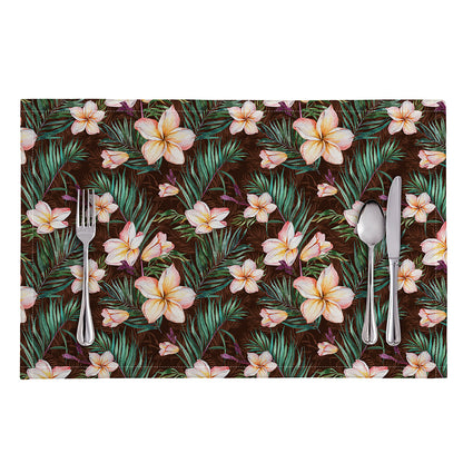 Tropical Frangipani Flower Print Placemat