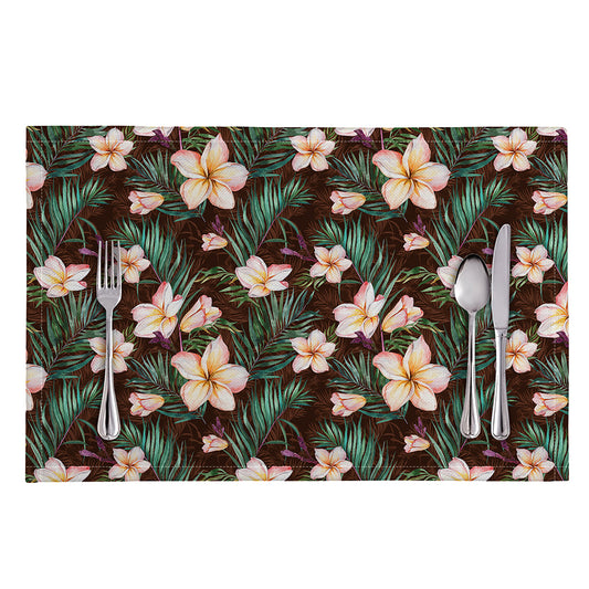 Tropical Frangipani Flower Print Placemat