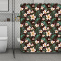 Tropical Frangipani Flower Print Polyester Shower Curtain