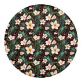 Tropical Frangipani Flower Print Round Blanket