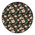 Tropical Frangipani Flower Print Round Floor Mat