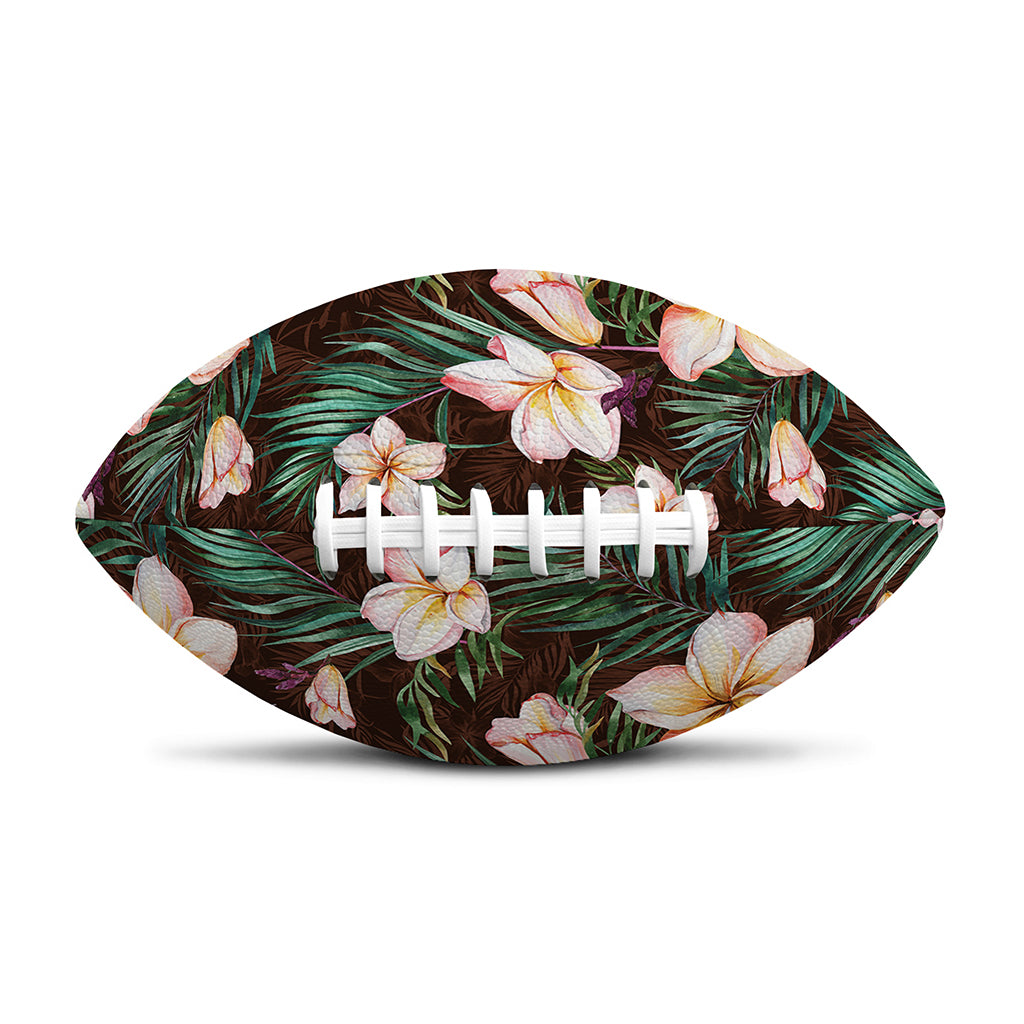 Tropical Frangipani Flower Print Rugby Ball