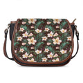 Tropical Frangipani Flower Print Saddle Bag