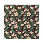 Tropical Frangipani Flower Print Silk Bandana