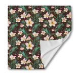 Tropical Frangipani Flower Print Silk Bandana