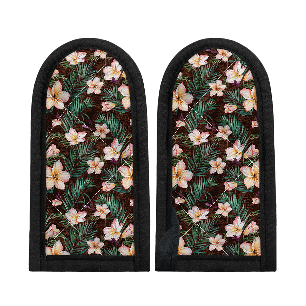 Tropical Frangipani Flower Print Skillet Handle Cover