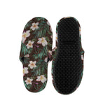 Tropical Frangipani Flower Print Slippers