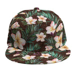 Tropical Frangipani Flower Print Snapback Cap