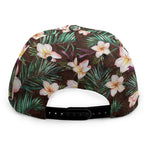 Tropical Frangipani Flower Print Snapback Cap