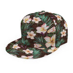 Tropical Frangipani Flower Print Snapback Cap