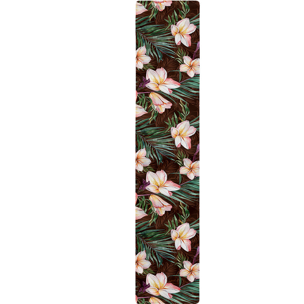 Tropical Frangipani Flower Print Table Runner