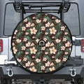 Tropical Frangipani Flower Print Tire Cover With Camera Hole