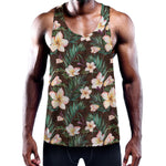 Tropical Frangipani Flower Print Training Tank Top