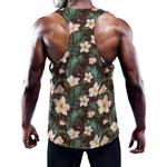 Tropical Frangipani Flower Print Training Tank Top