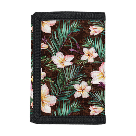 Tropical Frangipani Flower Print Trifold Wallet