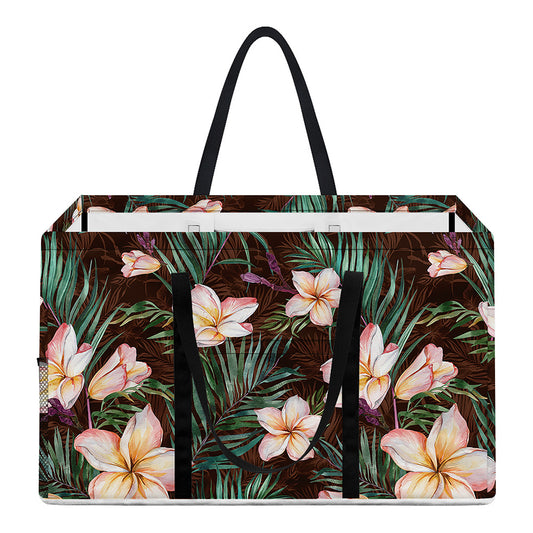 Tropical Frangipani Flower Print Utility Tote Bag