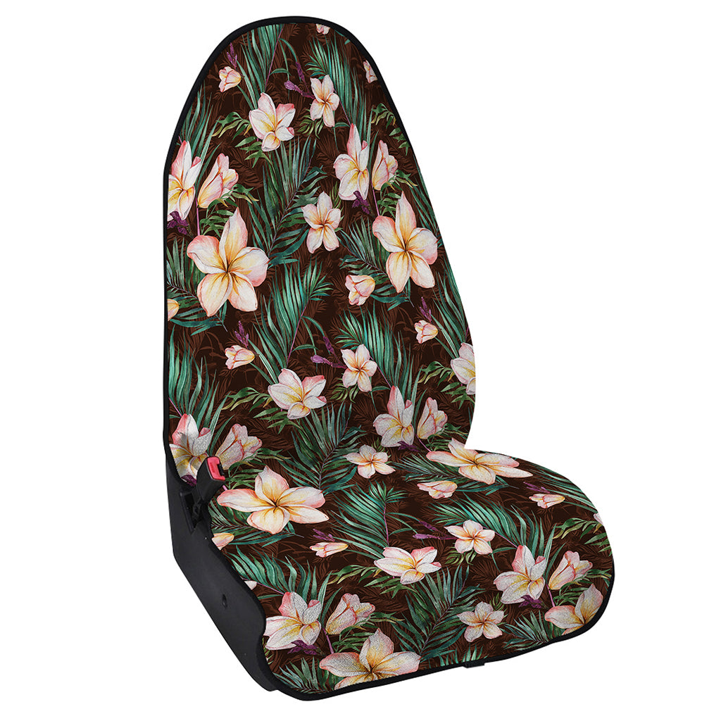 Tropical Frangipani Flower Print Waterproof Car Seat Cover