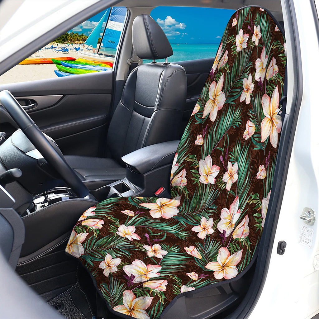 Tropical Frangipani Flower Print Waterproof Car Seat Cover