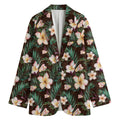 Tropical Frangipani Flower Print Women's Blazer