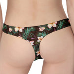 Tropical Frangipani Flower Print Women's Thong