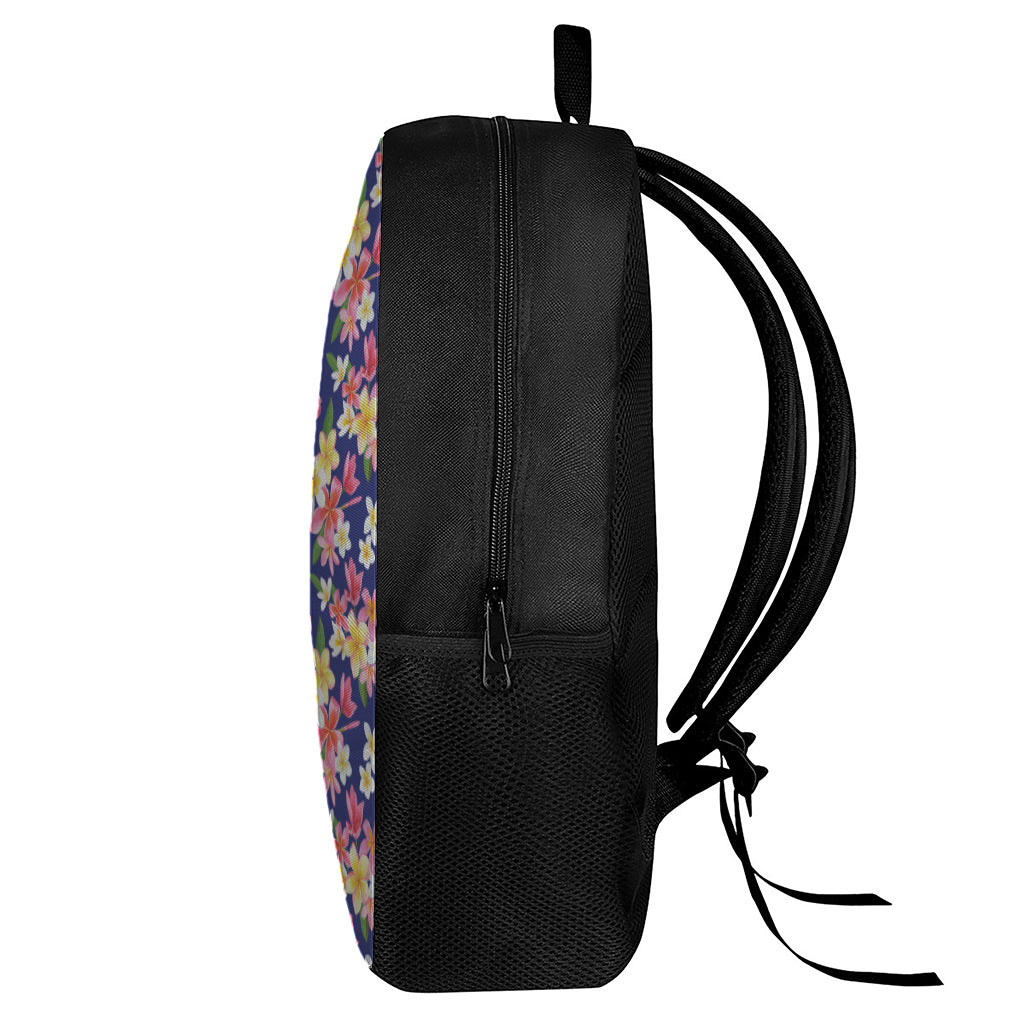 Tropical Frangipani Plumeria Print 17 Inch Backpack