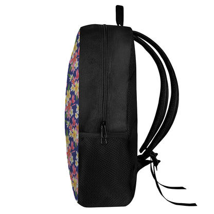Tropical Frangipani Plumeria Print 17 Inch Backpack