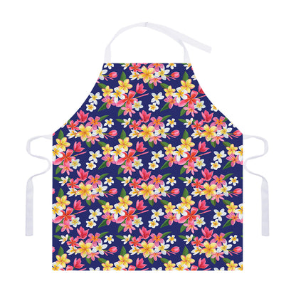 Tropical Frangipani Plumeria Print Adjustable Apron