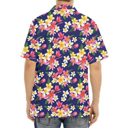 Tropical Frangipani Plumeria Print Aloha Shirt