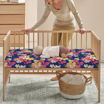 Tropical Frangipani Plumeria Print Baby Crib Sheet