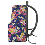 Tropical Frangipani Plumeria Print Backpack