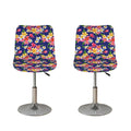 Tropical Frangipani Plumeria Print Bar Stool Covers