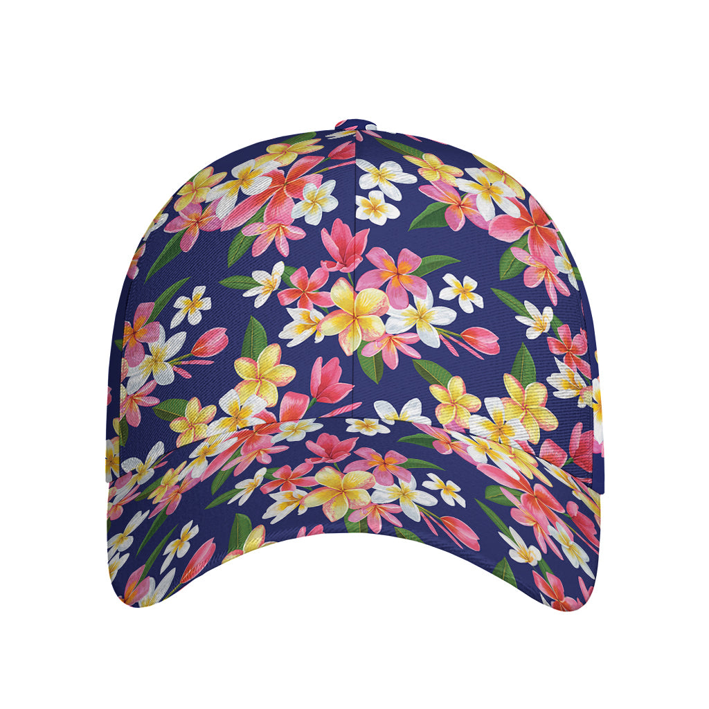 Tropical Frangipani Plumeria Print Baseball Cap