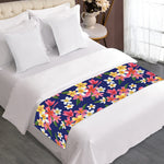 Tropical Frangipani Plumeria Print Bed Runner