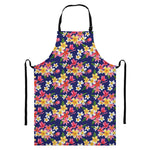 Tropical Frangipani Plumeria Print Bib Apron With Pocket