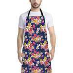 Tropical Frangipani Plumeria Print Bib Apron With Pocket