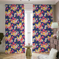 Tropical Frangipani Plumeria Print Dimout Pencil Pleat Curtains
