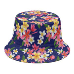 Tropical Frangipani Plumeria Print Bucket Hat