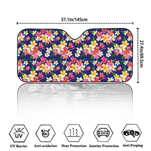 Tropical Frangipani Plumeria Print Car Windshield Sun Shade