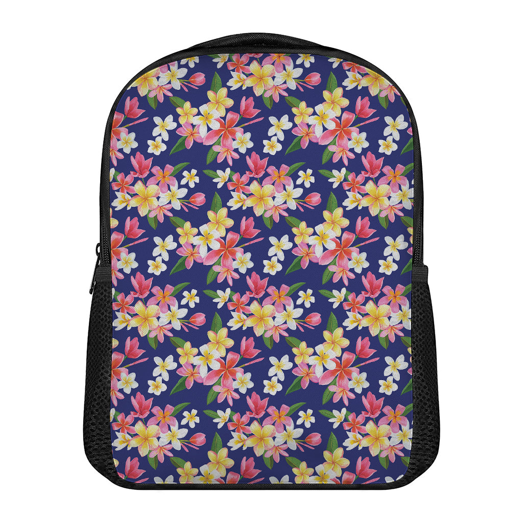 Tropical Frangipani Plumeria Print Casual Backpack