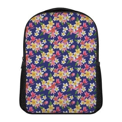 Tropical Frangipani Plumeria Print Casual Backpack