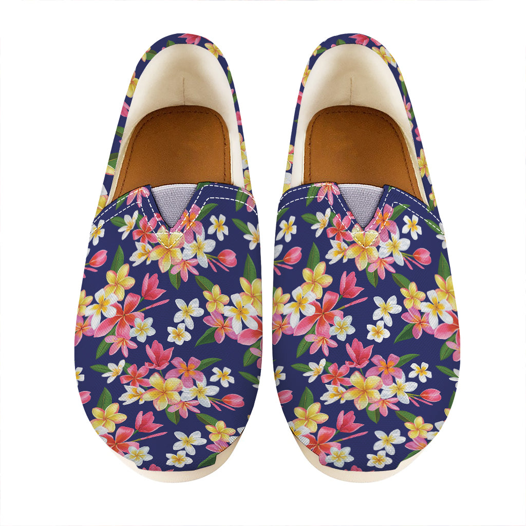 Tropical Frangipani Plumeria Print Casual Shoes