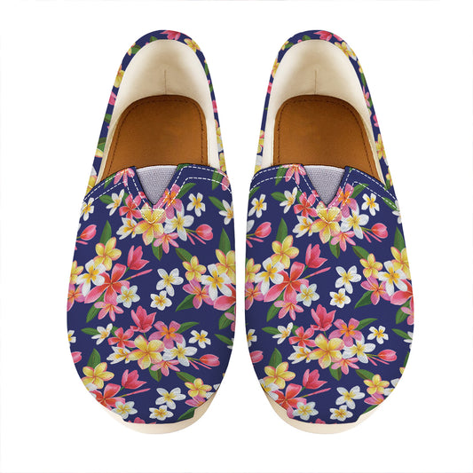 Tropical Frangipani Plumeria Print Casual Shoes