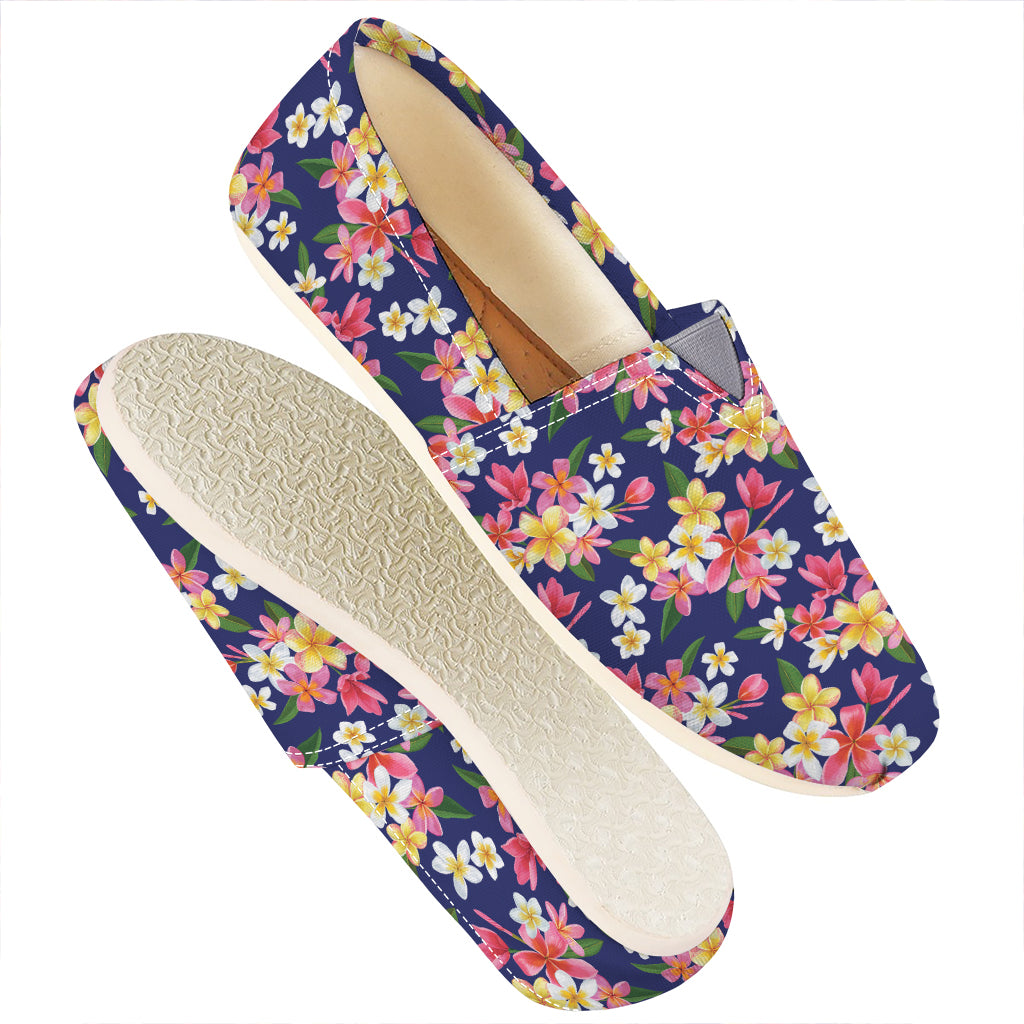 Tropical Frangipani Plumeria Print Casual Shoes