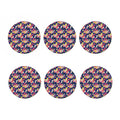 Tropical Frangipani Plumeria Print Coaster Set