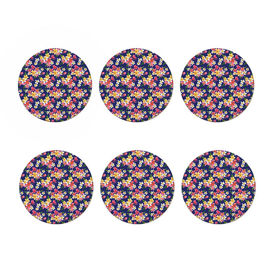 Tropical Frangipani Plumeria Print Coaster Set